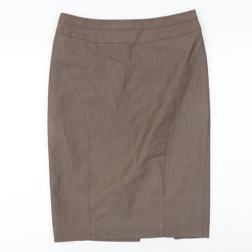 NEXT Womens Brown Polyester A-Line Skirt Size 10 Zip