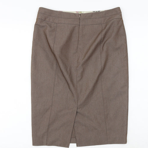 NEXT Womens Brown Polyester A-Line Skirt Size 10 Zip