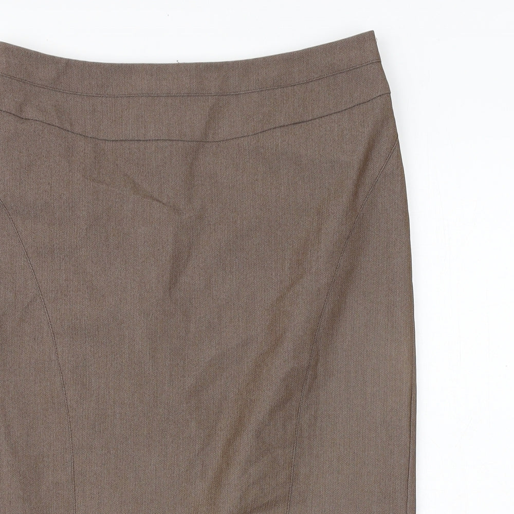 NEXT Womens Brown Polyester A-Line Skirt Size 10 Zip