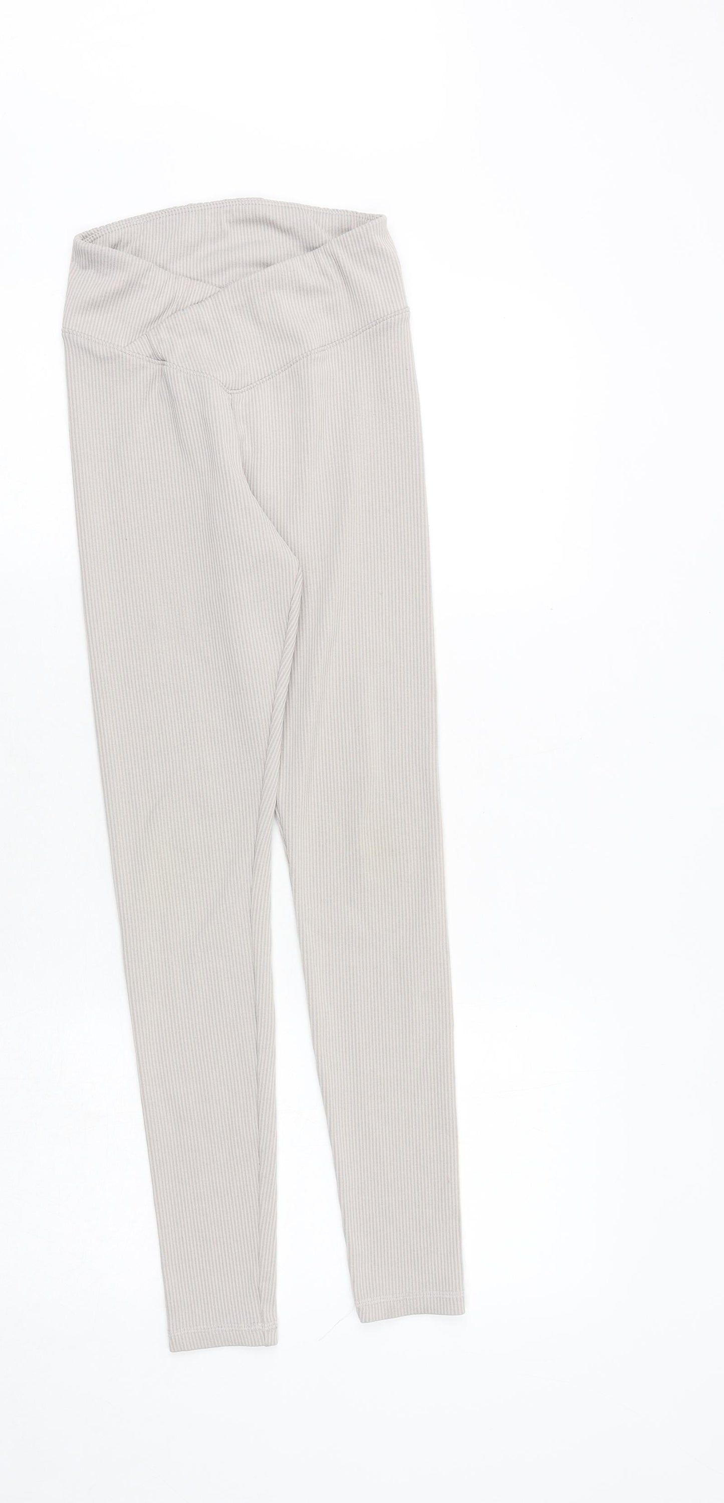 H&M Womens Beige Polyester Carrot Leggings Size XS - Ribbed