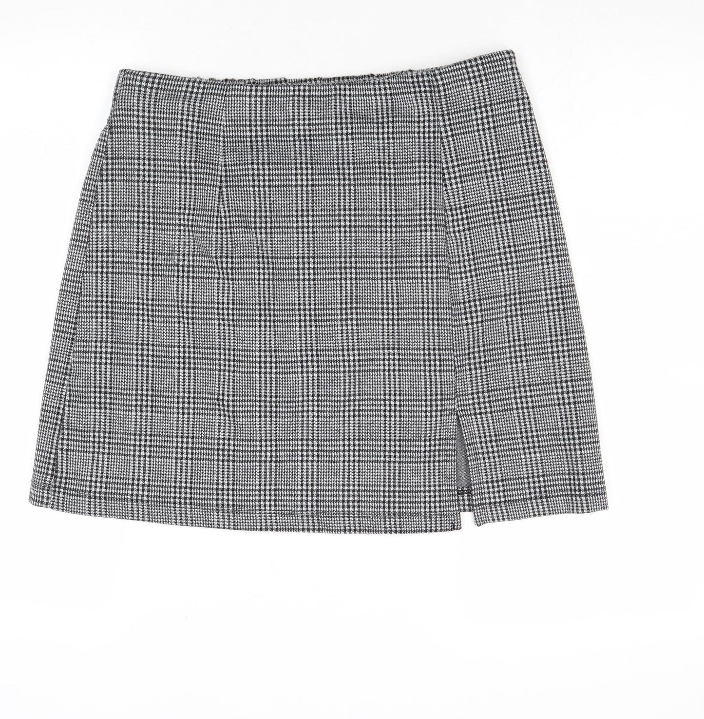 Anko Womens Black Plaid Polyester A-Line Skirt Size 12