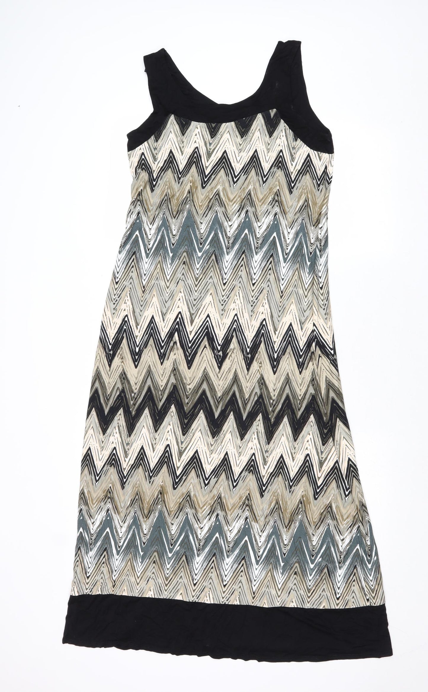 Wallis Womens Multicoloured Geometric Viscose Maxi Size 14 Round Neck Pullover