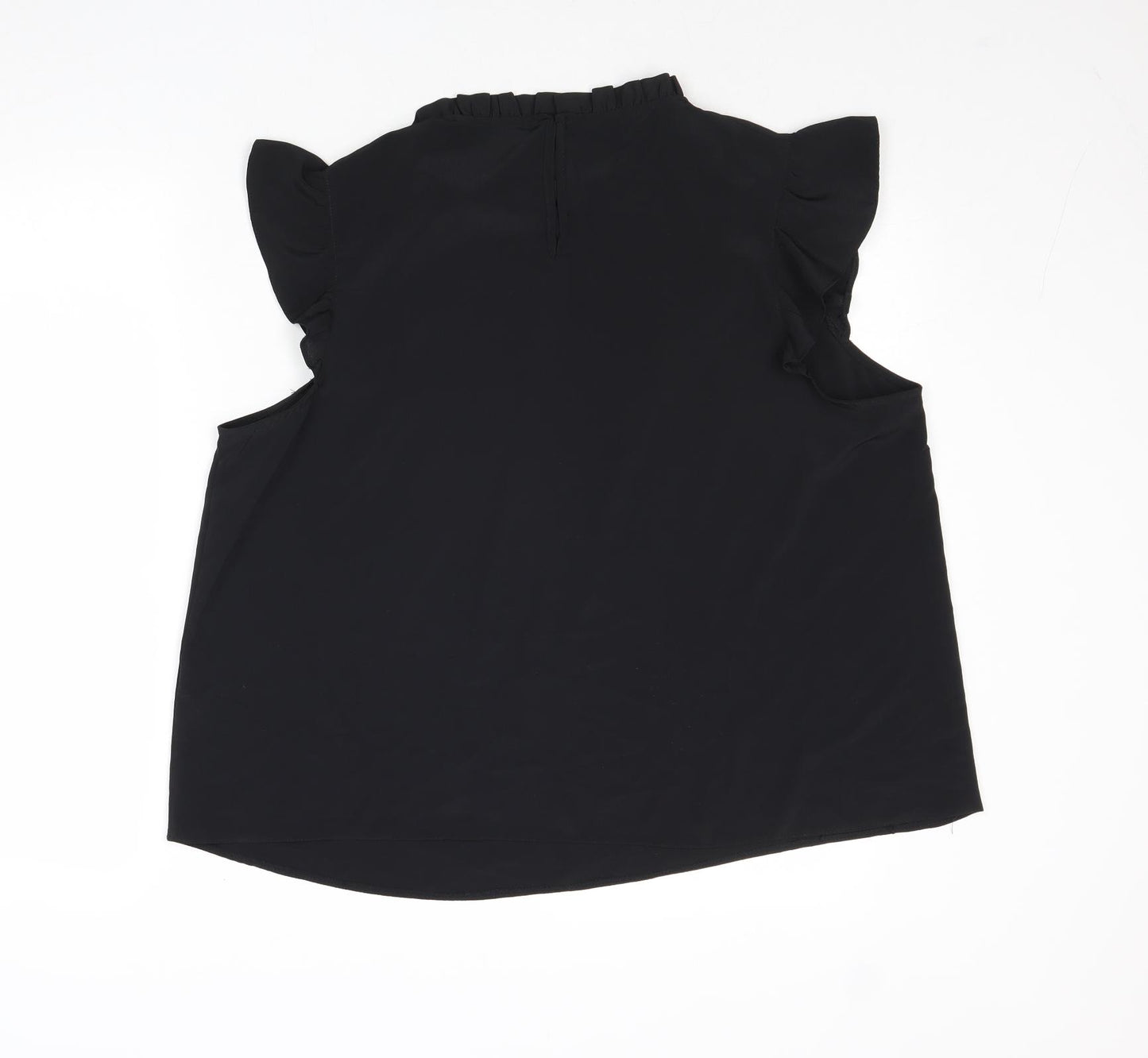 New Look Womens Black Polyester Basic Blouse Size 18 Mock Neck
