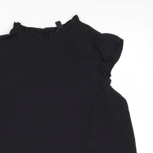 New Look Womens Black Polyester Basic Blouse Size 18 Mock Neck
