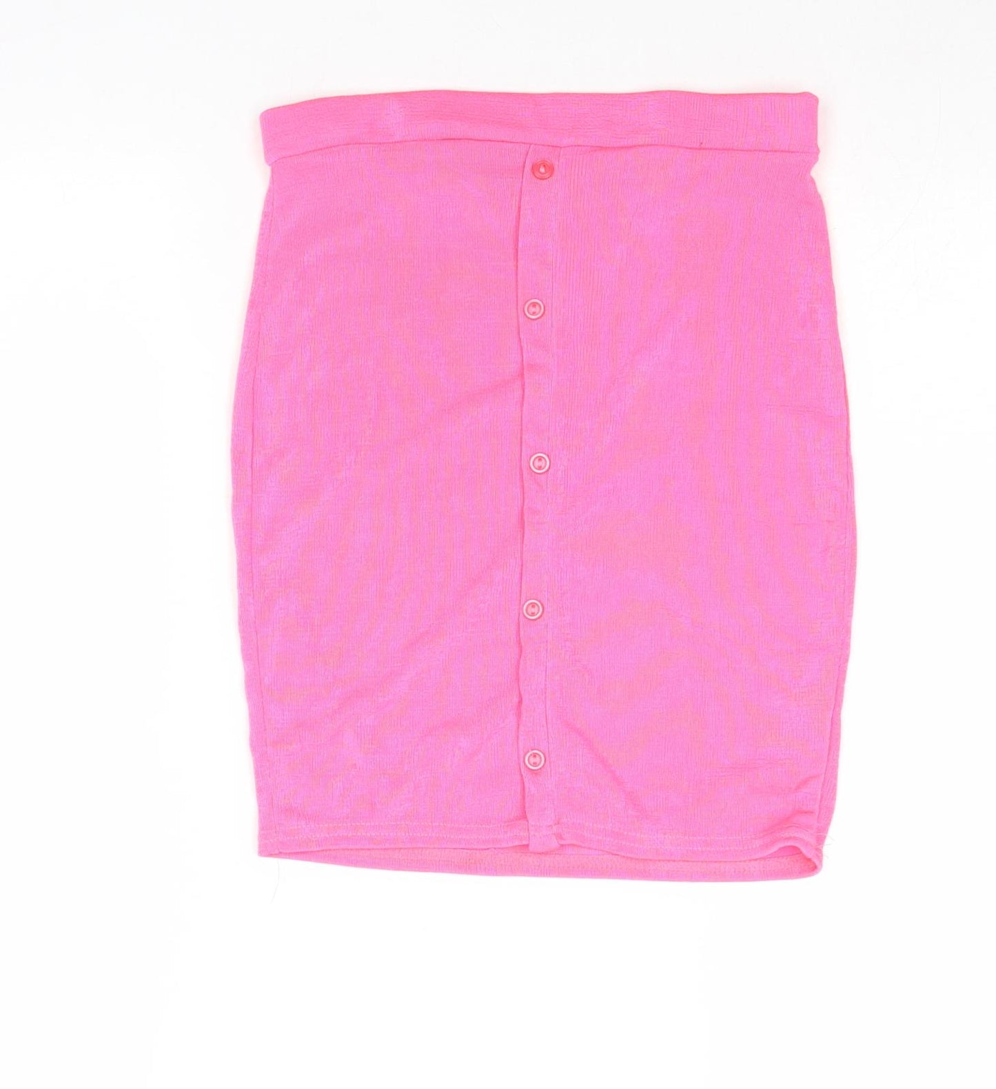 Boohoo Womens Pink Polyester Straight & Pencil Skirt Size 10