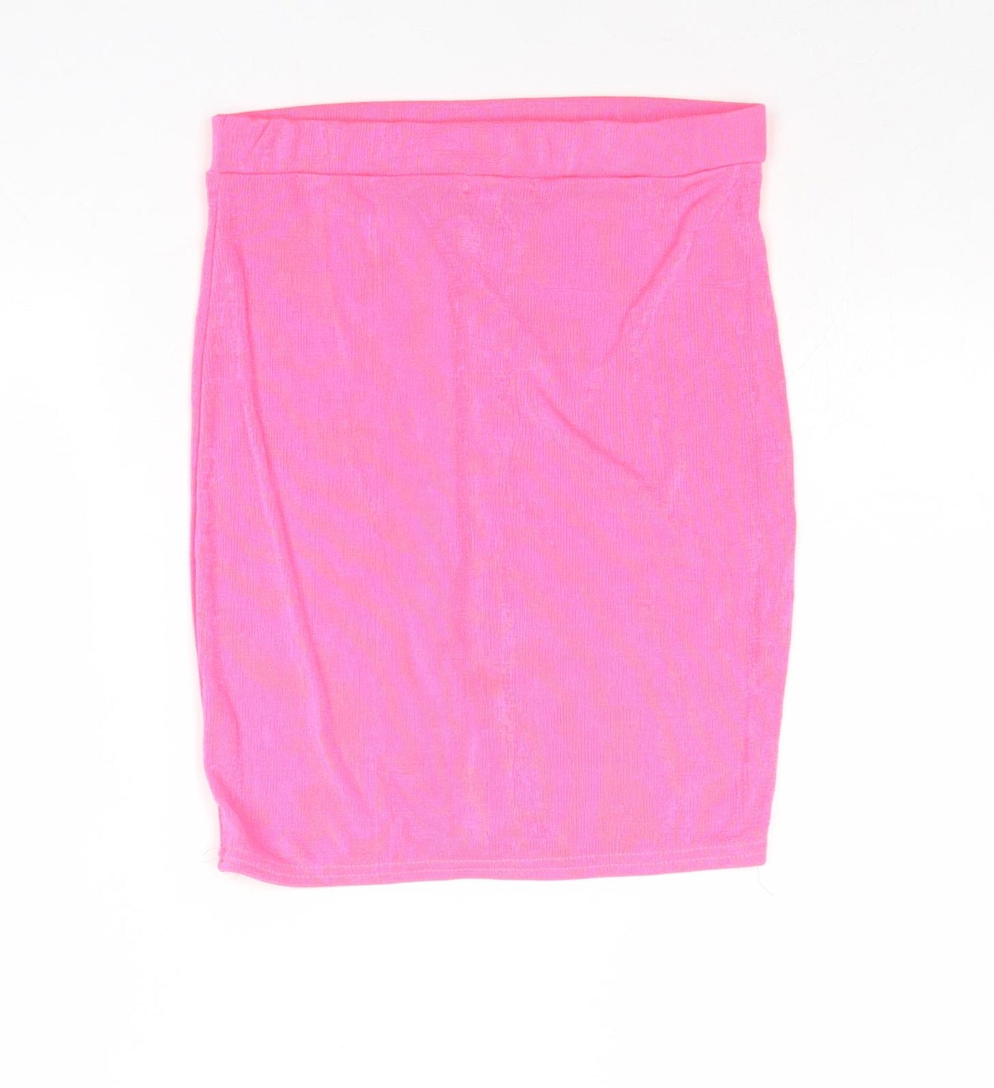 Boohoo Womens Pink Polyester Straight & Pencil Skirt Size 10