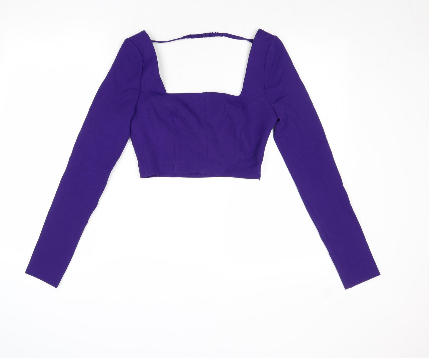 Zara Womens Purple Polyester Cropped Tank Size XS Square Neck
