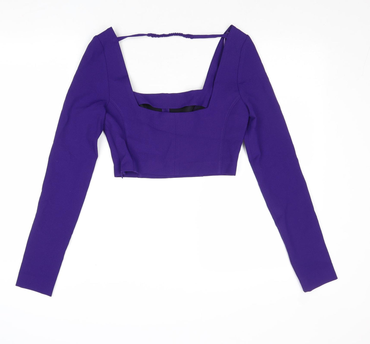 Zara Womens Purple Polyester Cropped Tank Size XS Square Neck