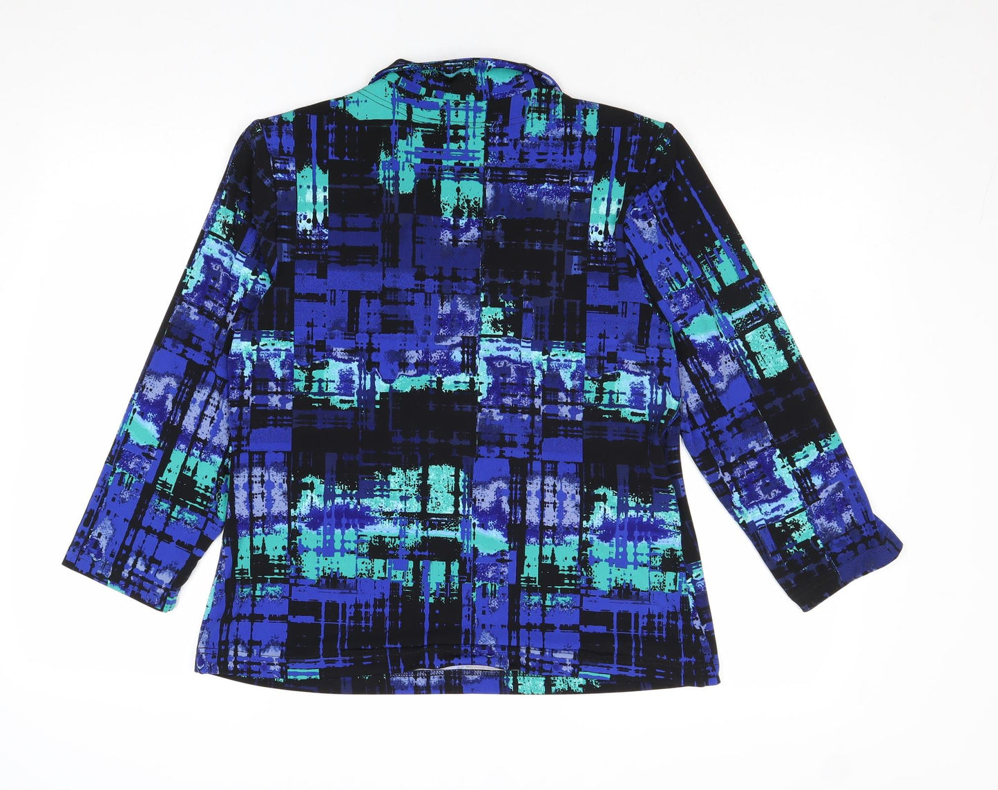 Georgedé Womens Blue Geometric Polyester Basic Blouse Size 18 Collared
