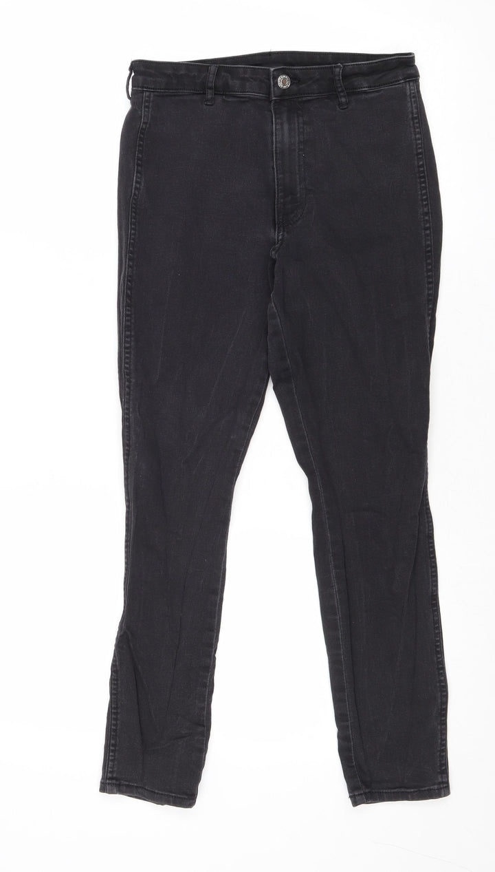 H&M Womens Grey Cotton Skinny Jeans Size 10 Regular Zip