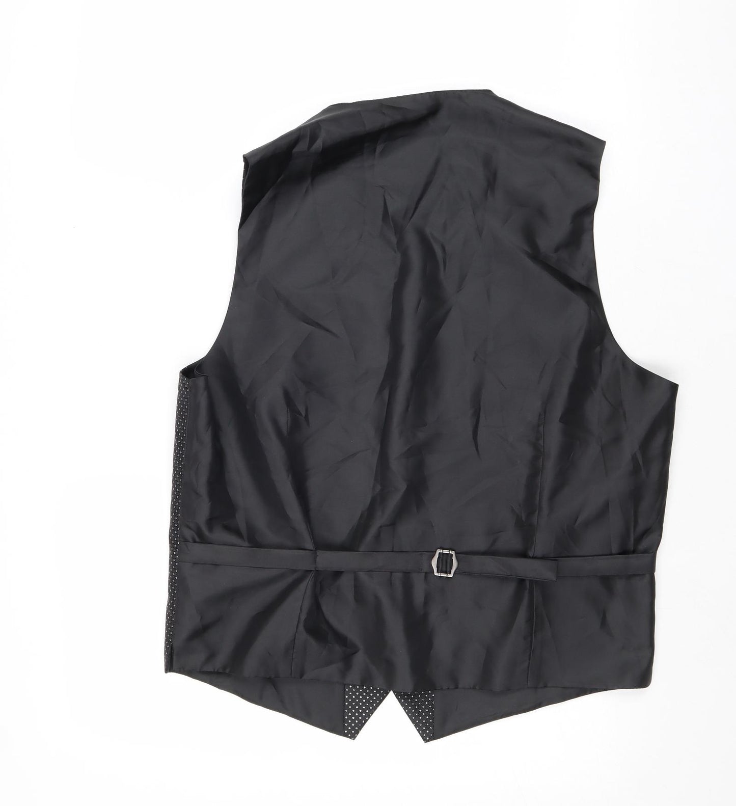 Marks and Spencer Mens Black Geometric Polyester Jacket Suit Waistcoat Size 38 Regular