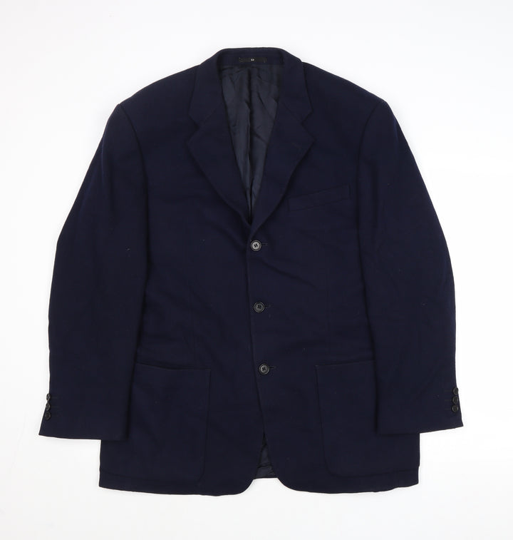 Yves Gerard Mens Blue Wool Jacket Suit Jacket Size 44 Regular