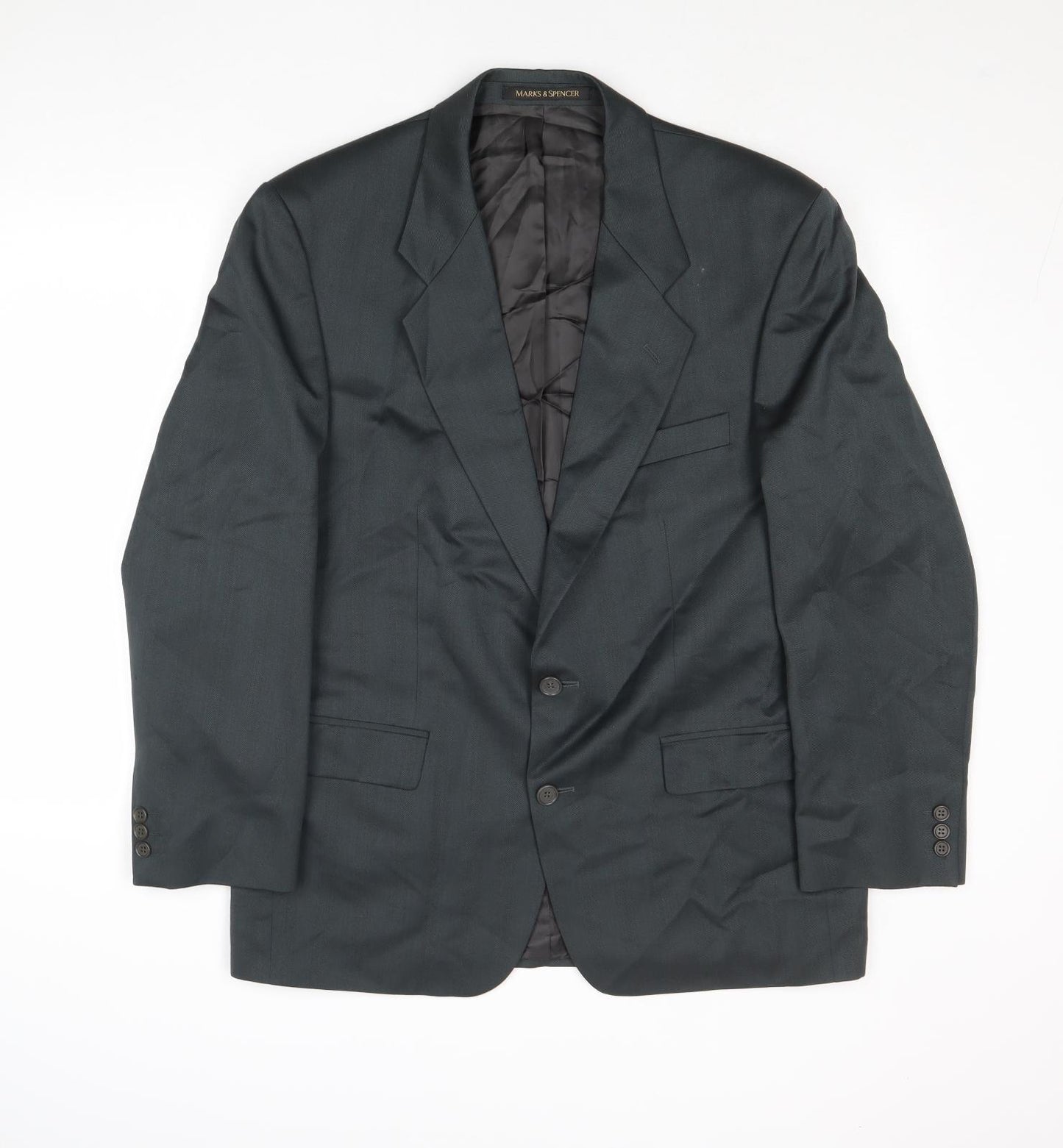 Marks and Mens Grey Polyester Jacket Suit Jacket Size 42 Regular