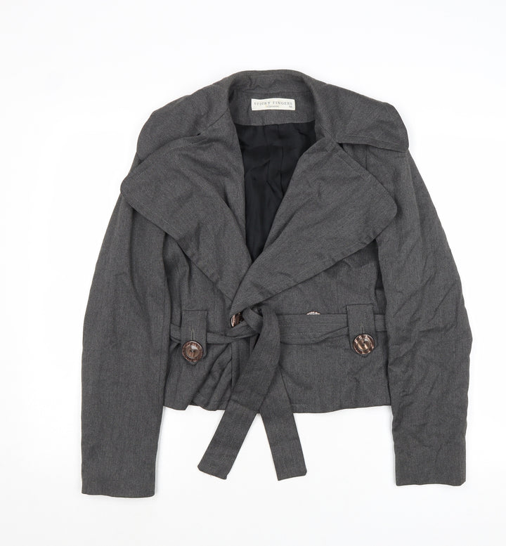 Sticky Fingers Womens Grey Jacket Size 10 Button
