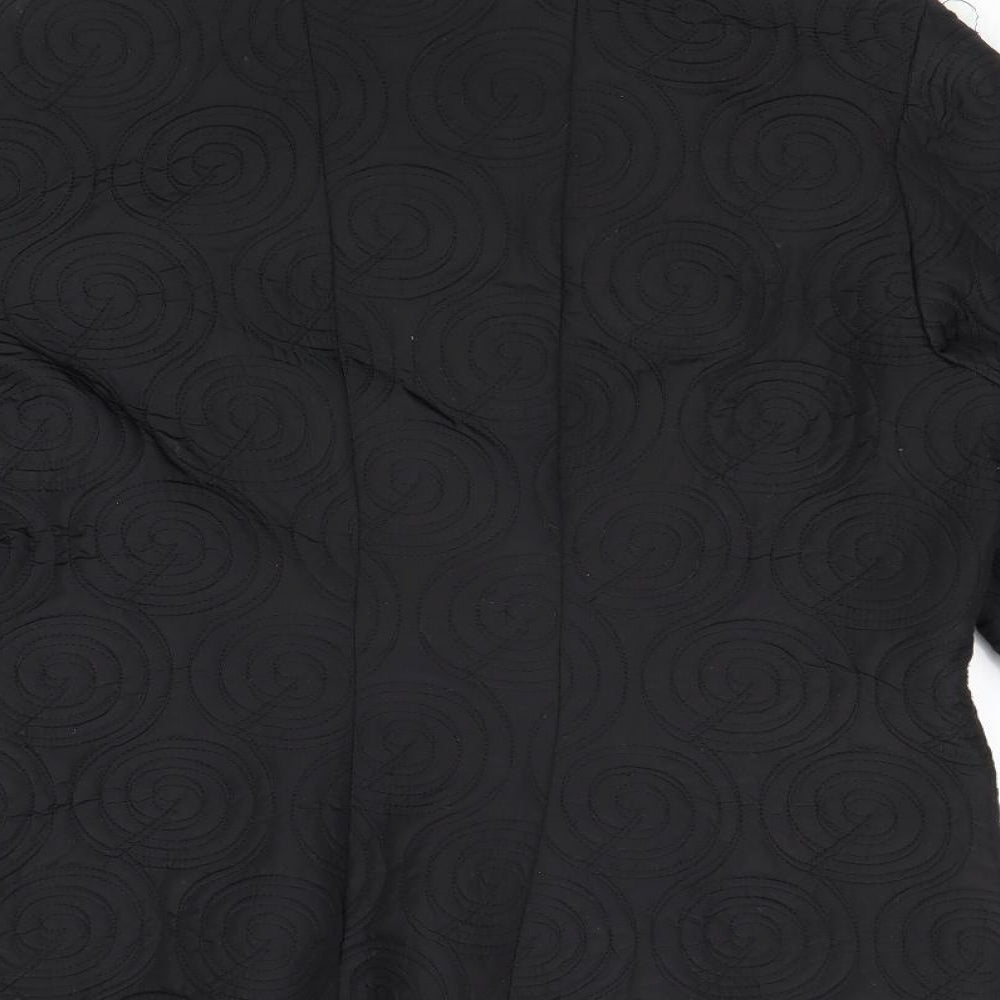 Elizabeth Emanuel Womens Black Geometric Jacket Size 16 Zip
