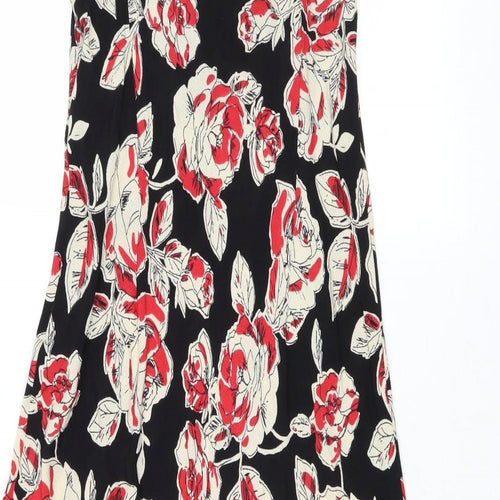 Marks and Spencer Womens Multicoloured Floral Viscose Slip Dress Size 14 V-Neck Pullover