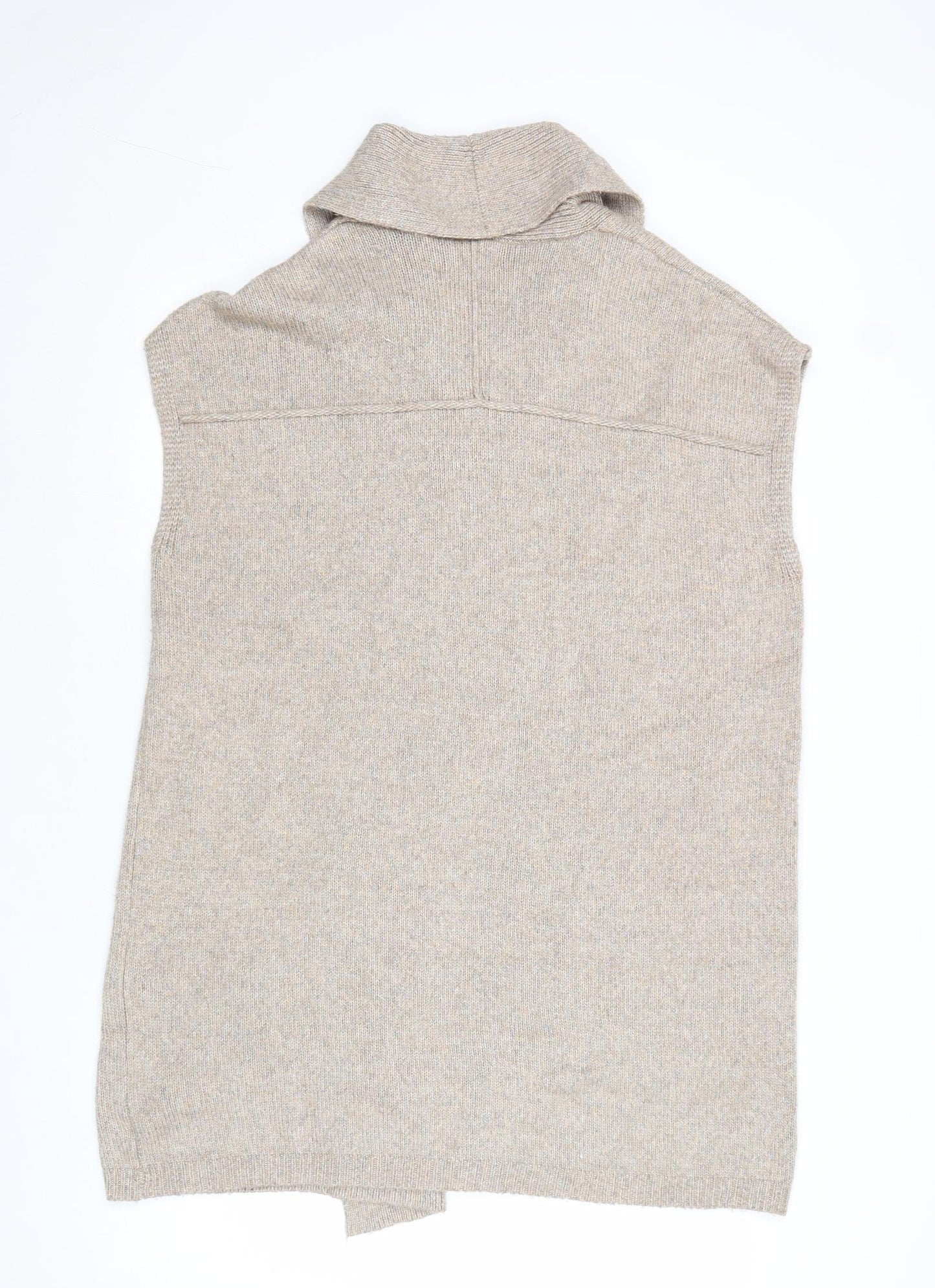 Nicole Miller Womens Beige V-Neck Viscose Cardigan Jumper Size M