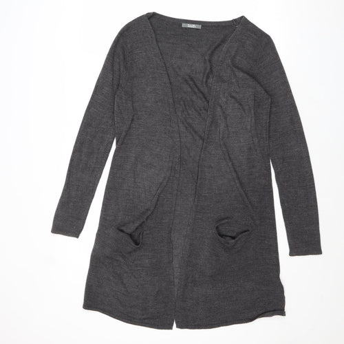 South Womens Grey V-Neck Acrylic Cardigan Jumper Size 8