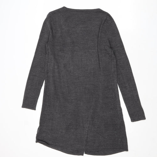 South Womens Grey V-Neck Acrylic Cardigan Jumper Size 8