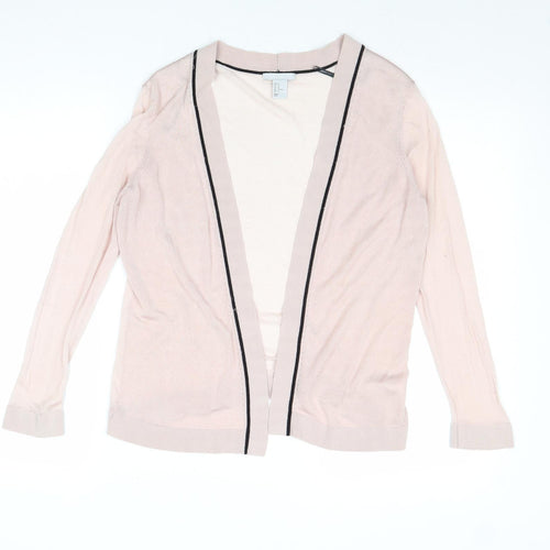 H&M Womens Pink V-Neck Lyocell Cardigan Jumper Size M