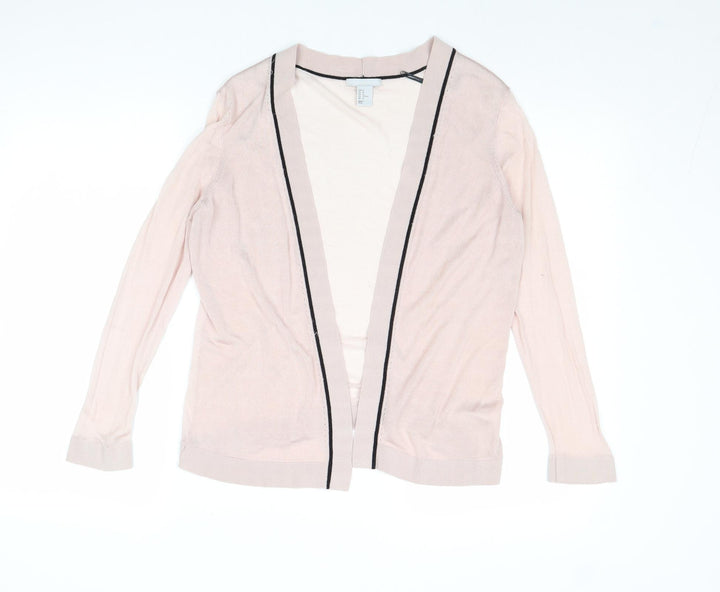 H&M Womens Pink V-Neck Lyocell Cardigan Jumper Size M
