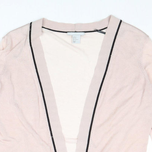 H&M Womens Pink V-Neck Lyocell Cardigan Jumper Size M