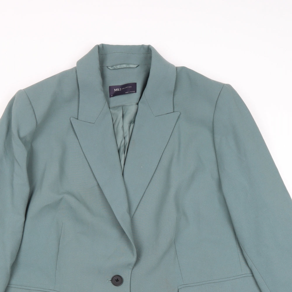 Marks and Spencer Womens Green Polyester Jacket Suit Jacket Size 22