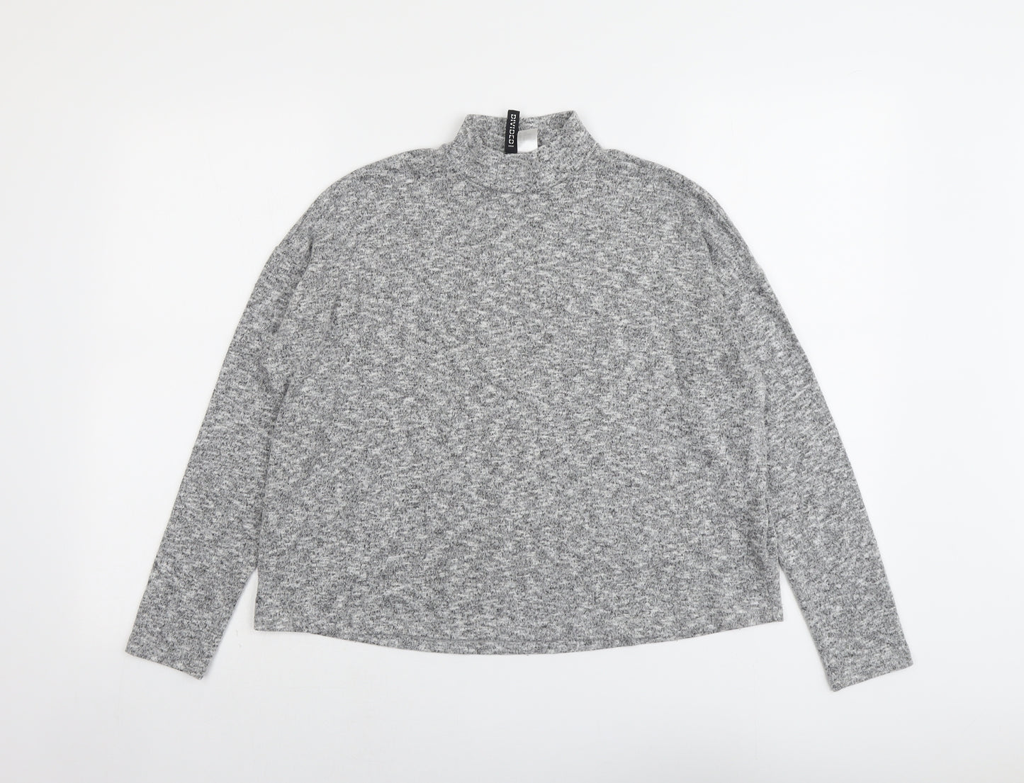 H&M Womens Grey High Neck Polyester Pullover Jumper Size S