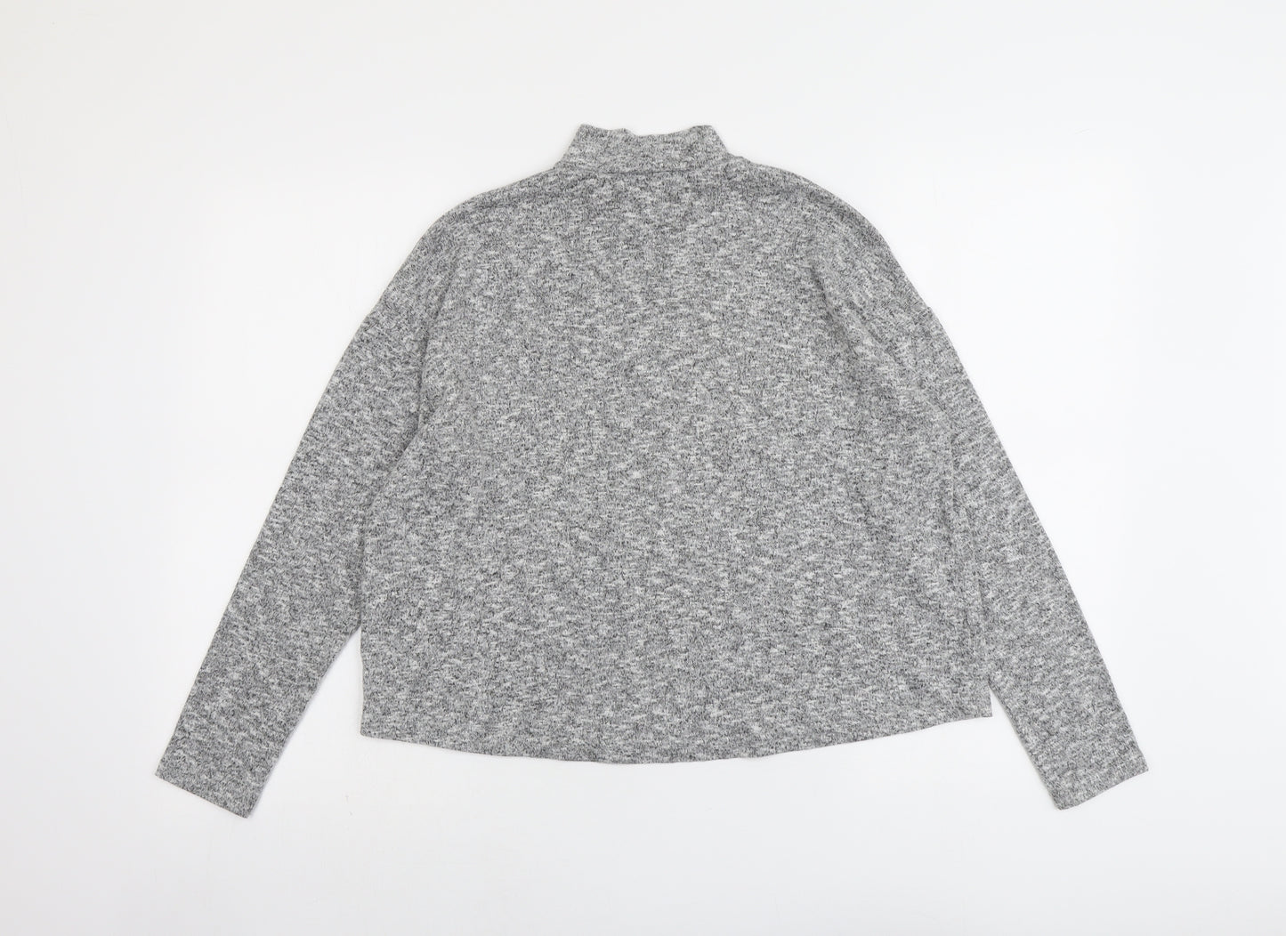 H&M Womens Grey High Neck Polyester Pullover Jumper Size S