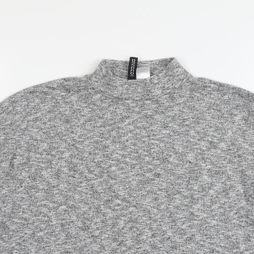H&M Womens Grey High Neck Polyester Pullover Jumper Size S