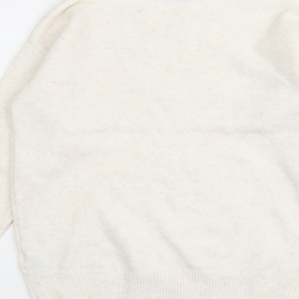 Marks and Spencer Womens Beige Round Neck Acrylic Pullover Jumper Size S - Wish