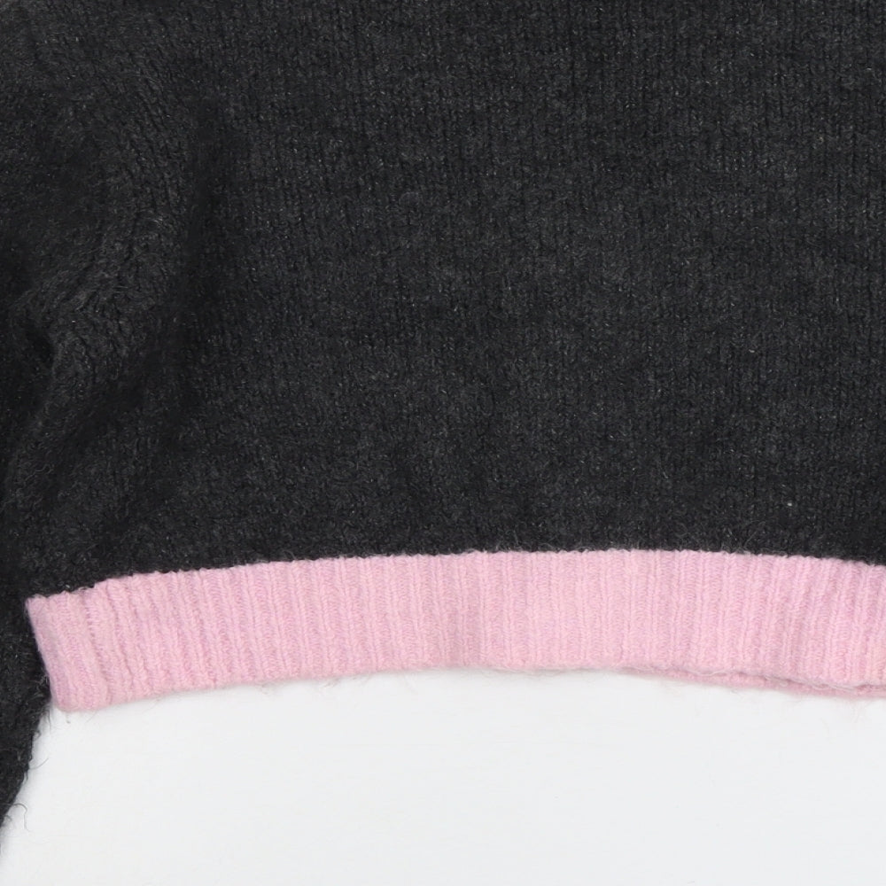 Zara Womens Grey V-Neck Acrylic Cardigan Jumper Size M