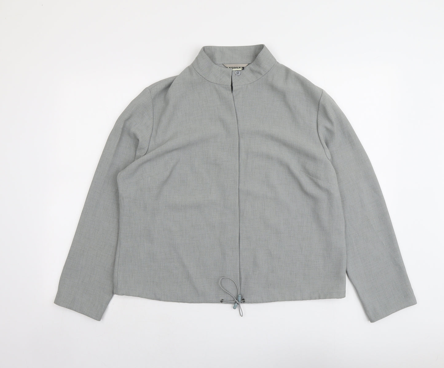 C&A Womens Grey Polyester Basic Blouse Size 18 Mock Neck
