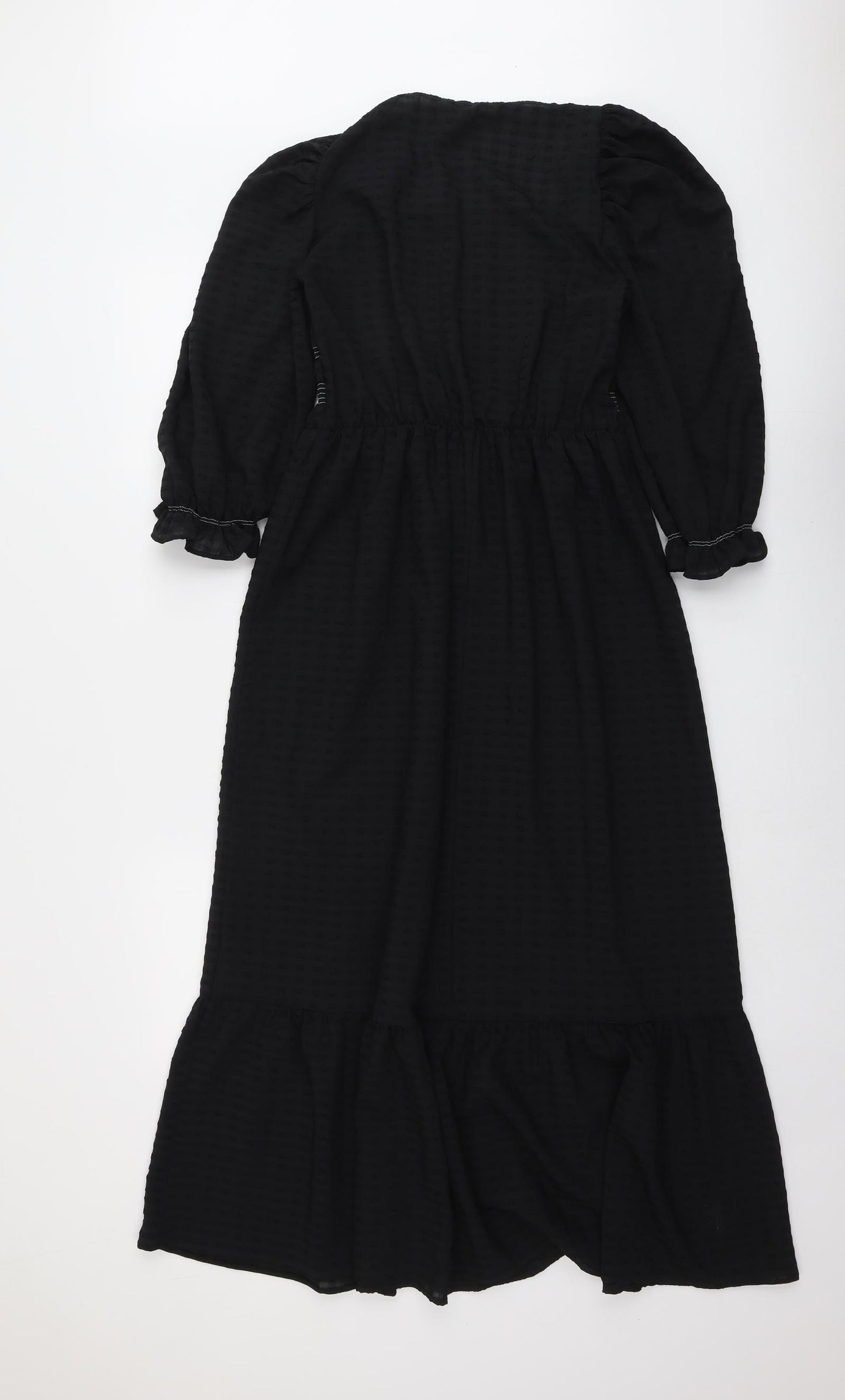 Marks and Spencer Womens Black Polyester Trapeze & Swing Size 12 Square Neck Pullover