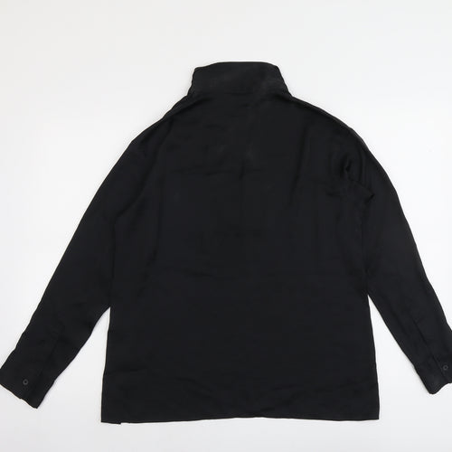 Unqilo Womens Black Polyester Basic Blouse Size XS V-Neck