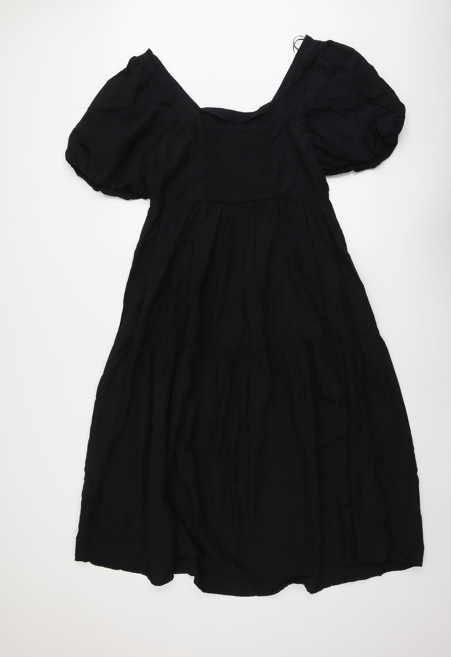 Marks and Spencer Womens Black Modal Trapeze & Swing Size 14 Round Neck Pullover