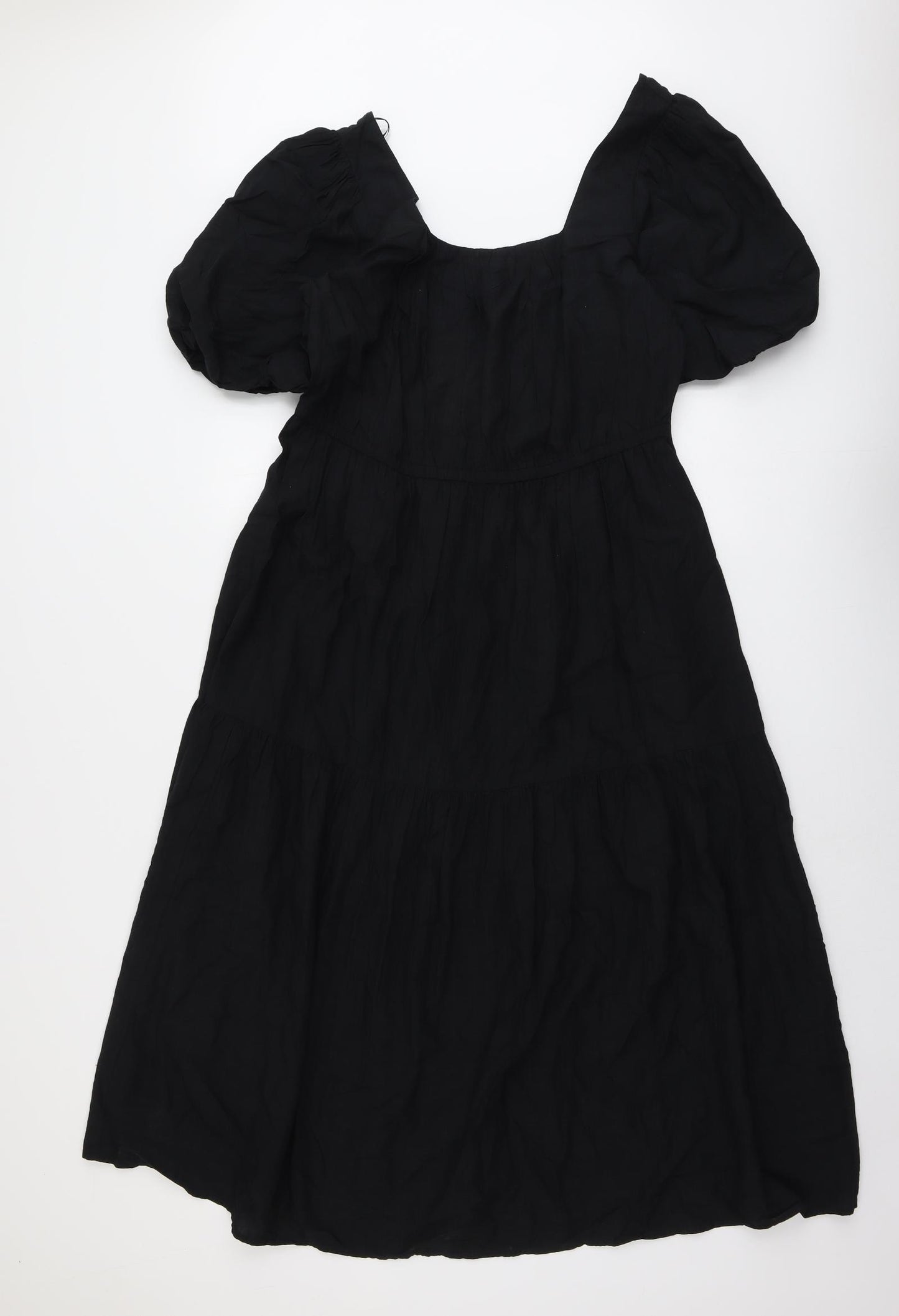 Marks and Spencer Womens Black Modal Trapeze & Swing Size 14 Round Neck Pullover