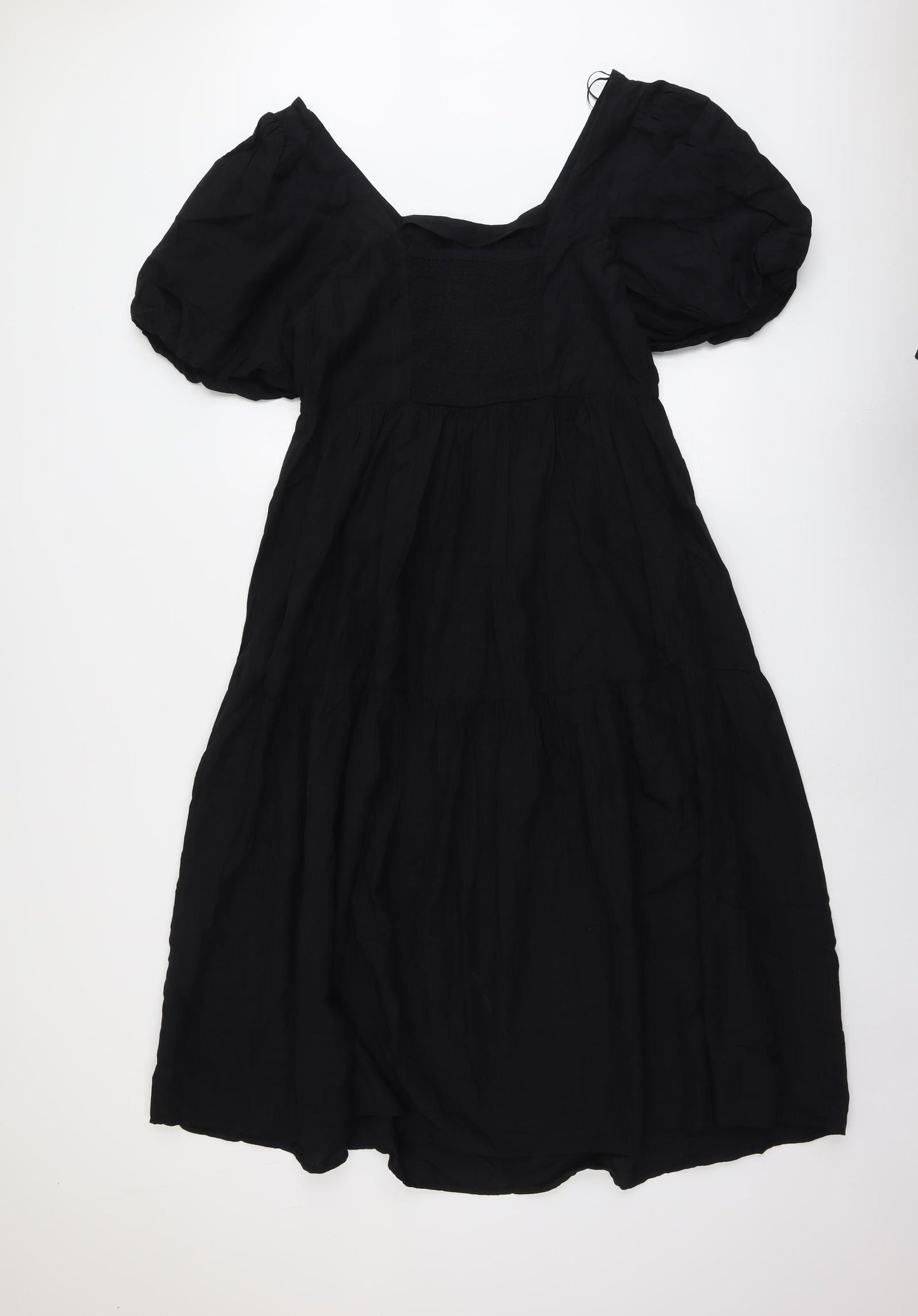 Marks and Spencer Womens Black Modal Trapeze & Swing Size 14 Round Neck Pullover