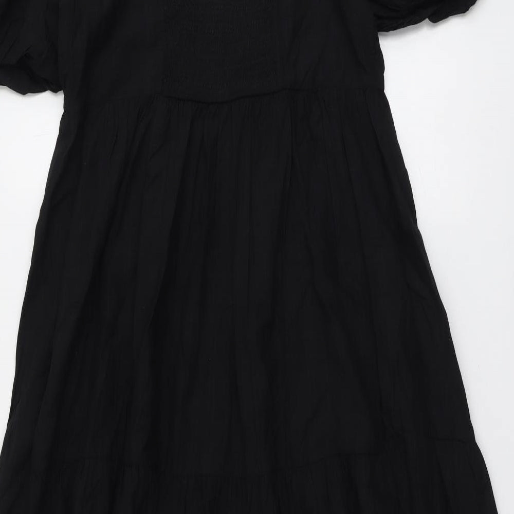 Marks and Spencer Womens Black Modal Trapeze & Swing Size 14 Round Neck Pullover