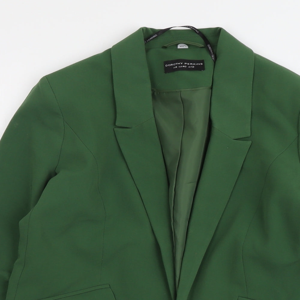 Dorothy Perkins Womens Green Polyester Jacket Suit Jacket Size 12 - Open