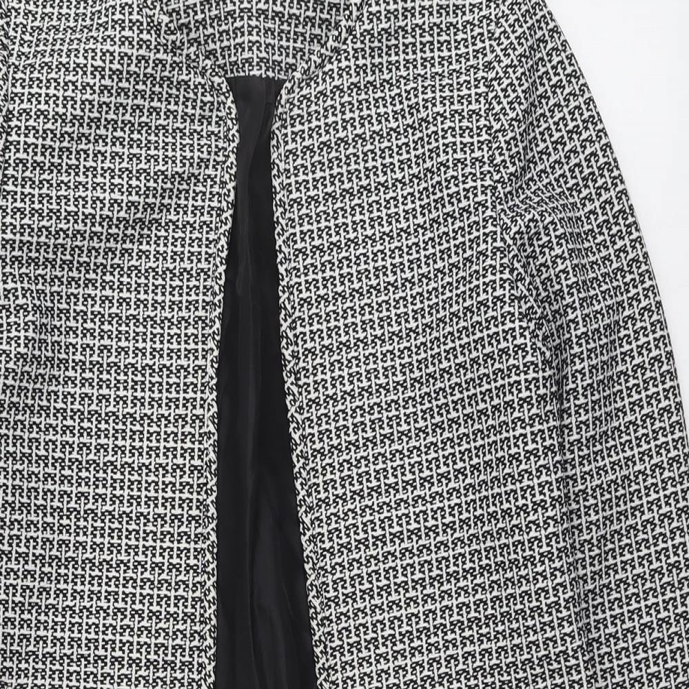 H&M Womens Black Geometric Jacket Blazer Size 8