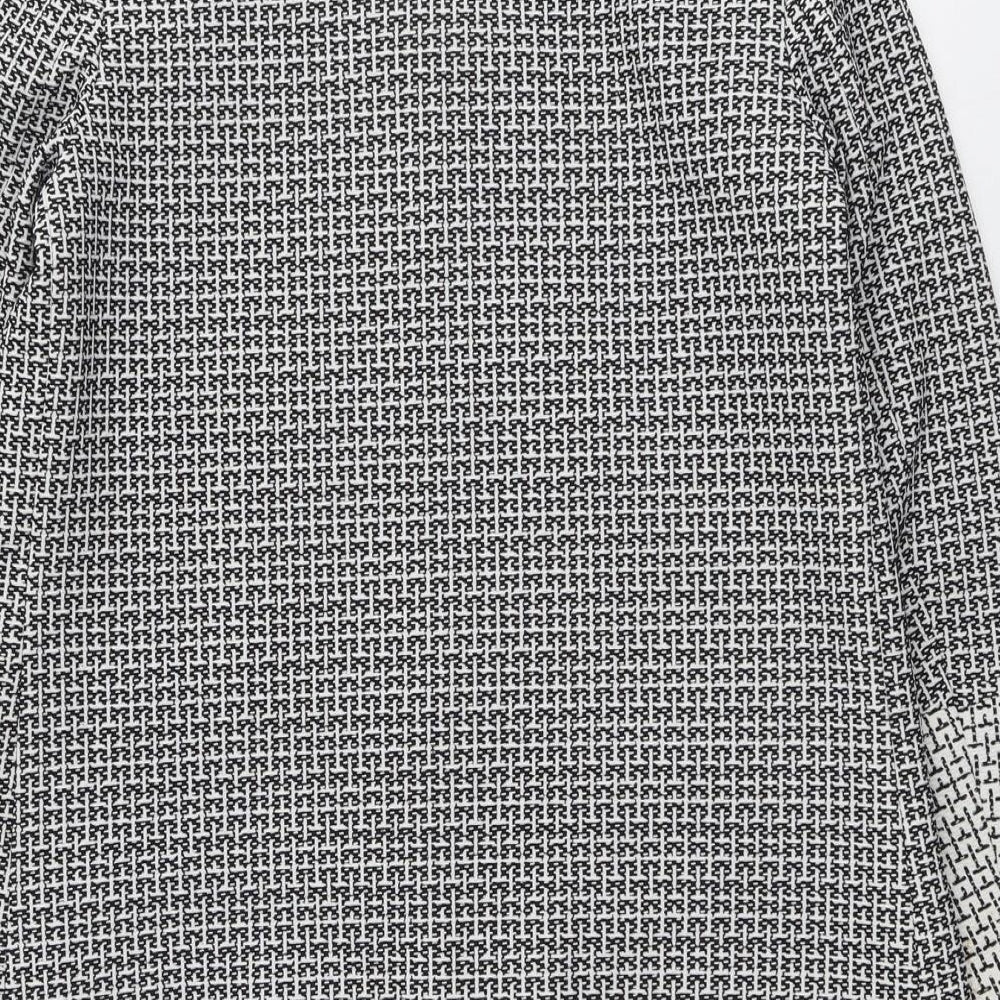 H&M Womens Black Geometric Jacket Blazer Size 8