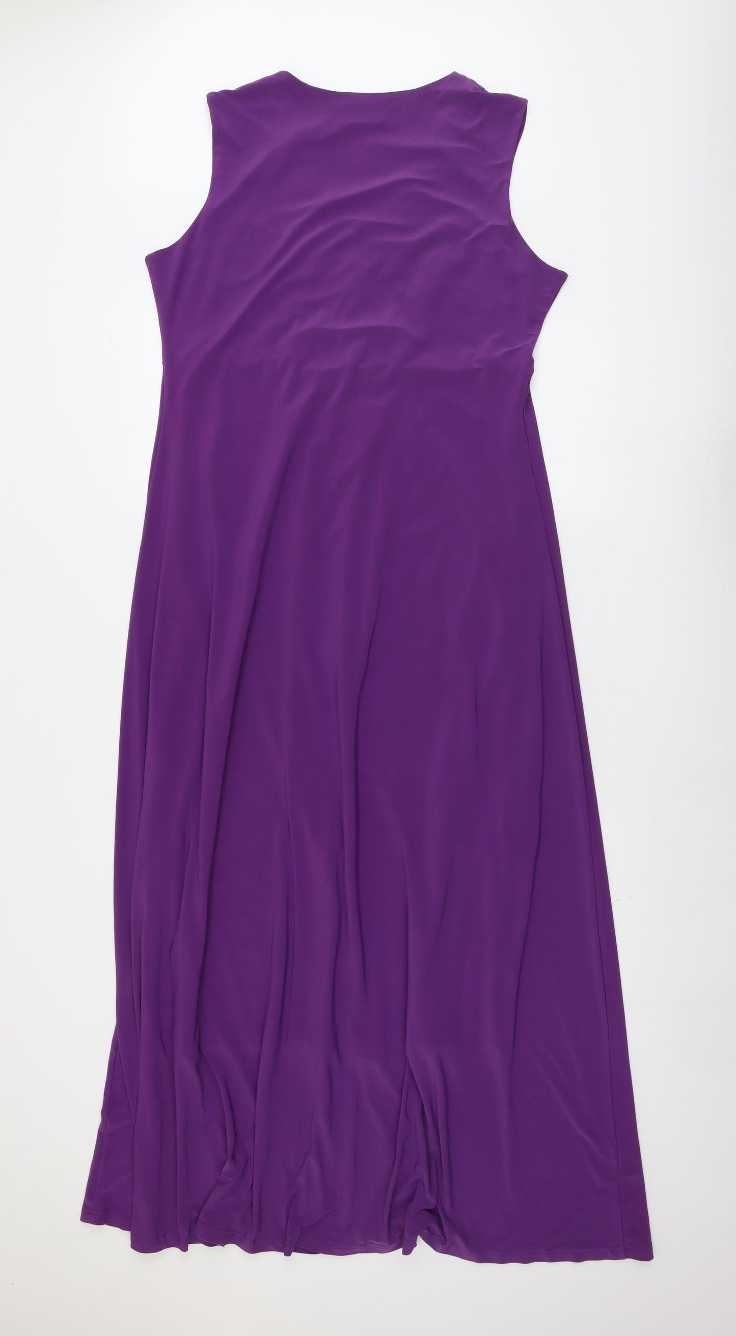 Roman Womens Purple Polyester Trapeze & Swing Size 16 V-Neck Pullover