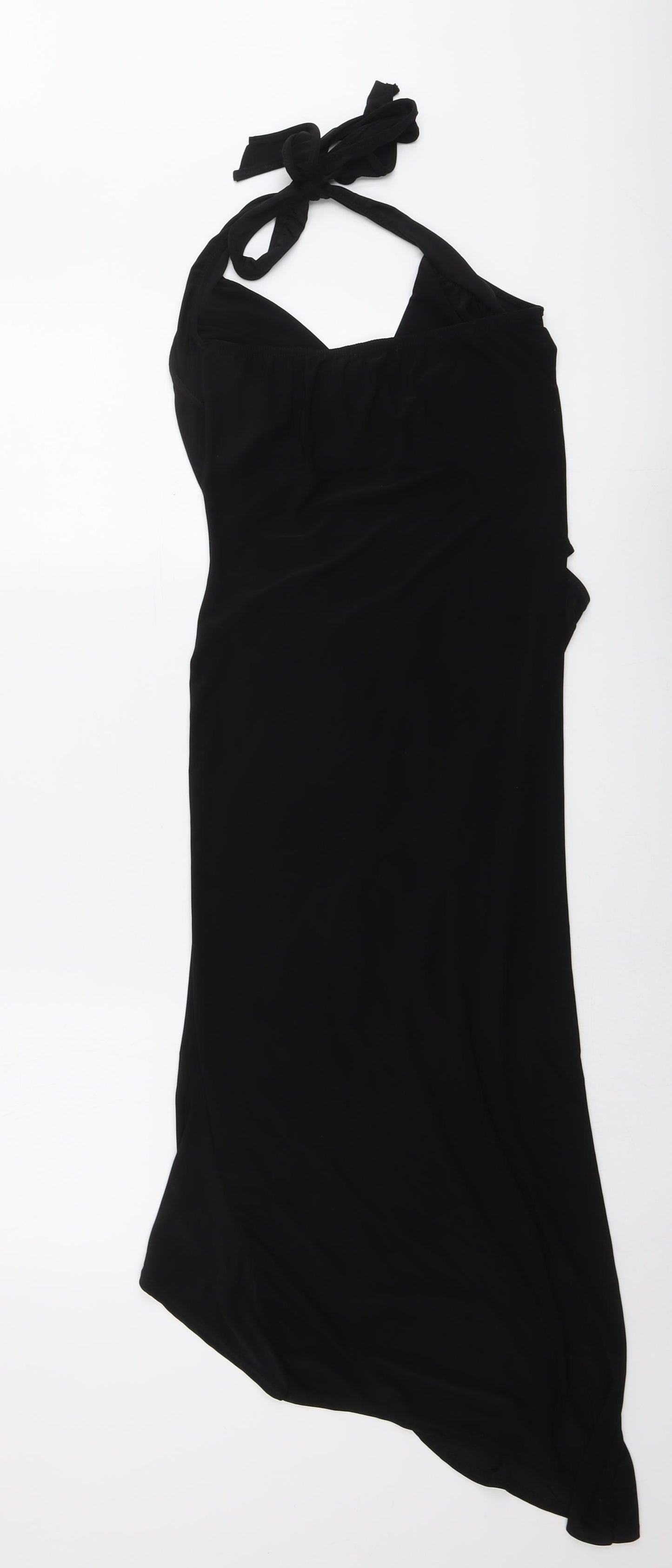 PRETTYLITTLETHING Womens Black Polyester Trapeze & Swing Size 12 Halter Pullover