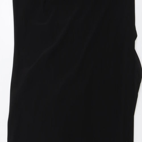 PRETTYLITTLETHING Womens Black Polyester Trapeze & Swing Size 12 Halter Pullover