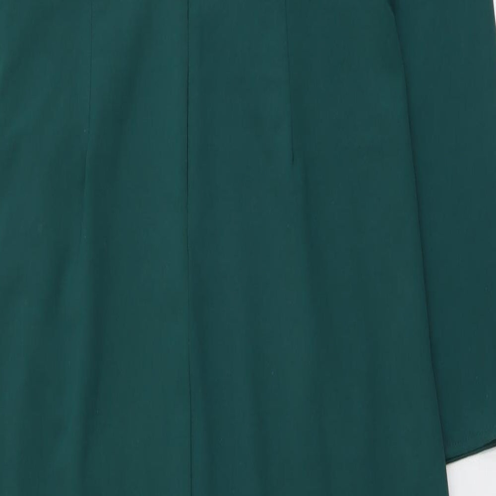 Inayah Womens Green Polyester Maxi Size M V-Neck Zip