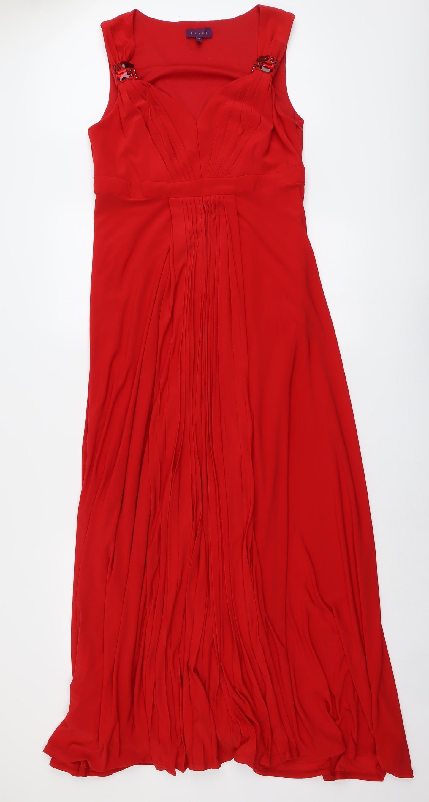 Debut Womens Red Polyester Trapeze & Swing Size 14 Sweetheart Zip