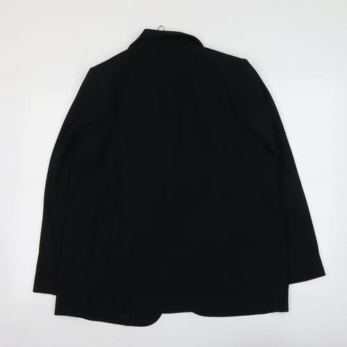 Marks and Spencer Womens Black Polyester Jacket Blazer Size 12 - Open