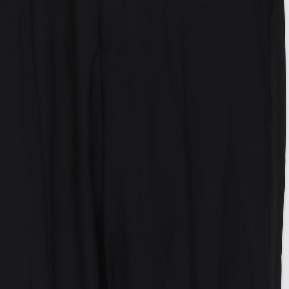 Marks and Spencer Mens Black Wool Dress Pants Trousers Size 42 in L31 in Regular Button