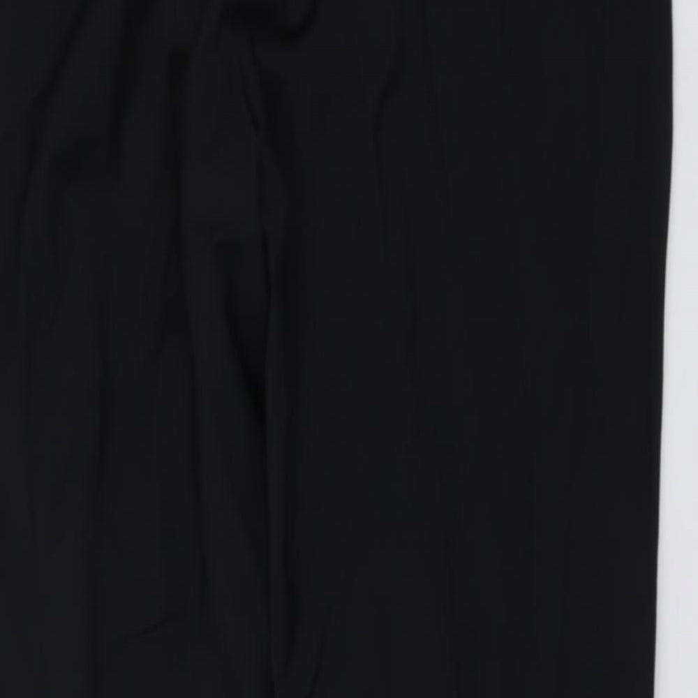 Marks and Spencer Mens Black Wool Dress Pants Trousers Size 42 in L31 in Regular Button
